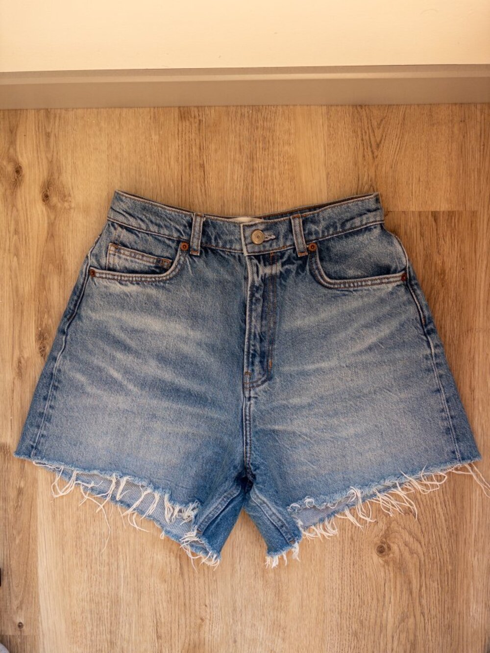 Reformation Wilder High Rise Relaxed Jean Shorts Medium Blue